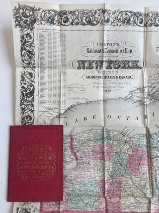 Colton's Railroad & Townshp Map of the State of New York with parts of the adjoining states of Canada.