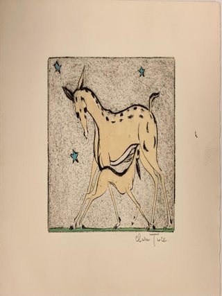 Item #322385 Untitled - Doe and fawn. Clara TICE