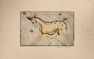 Item #322385 Untitled - Doe and fawn. Clara TICE
