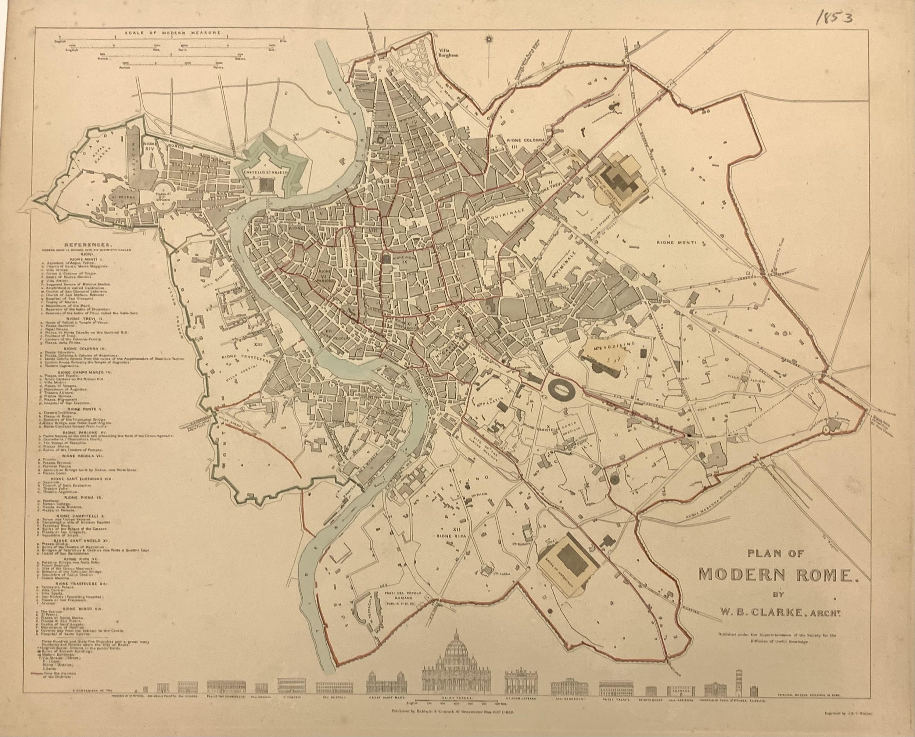 Plan of Modern Rome | SDUK, Society for the Diffusion of Useful Knowledge