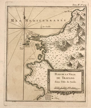 Item #322763 Plan de la Ville de Trapano dans l'isle de Sicile. Jacques Nicolas BELLIN