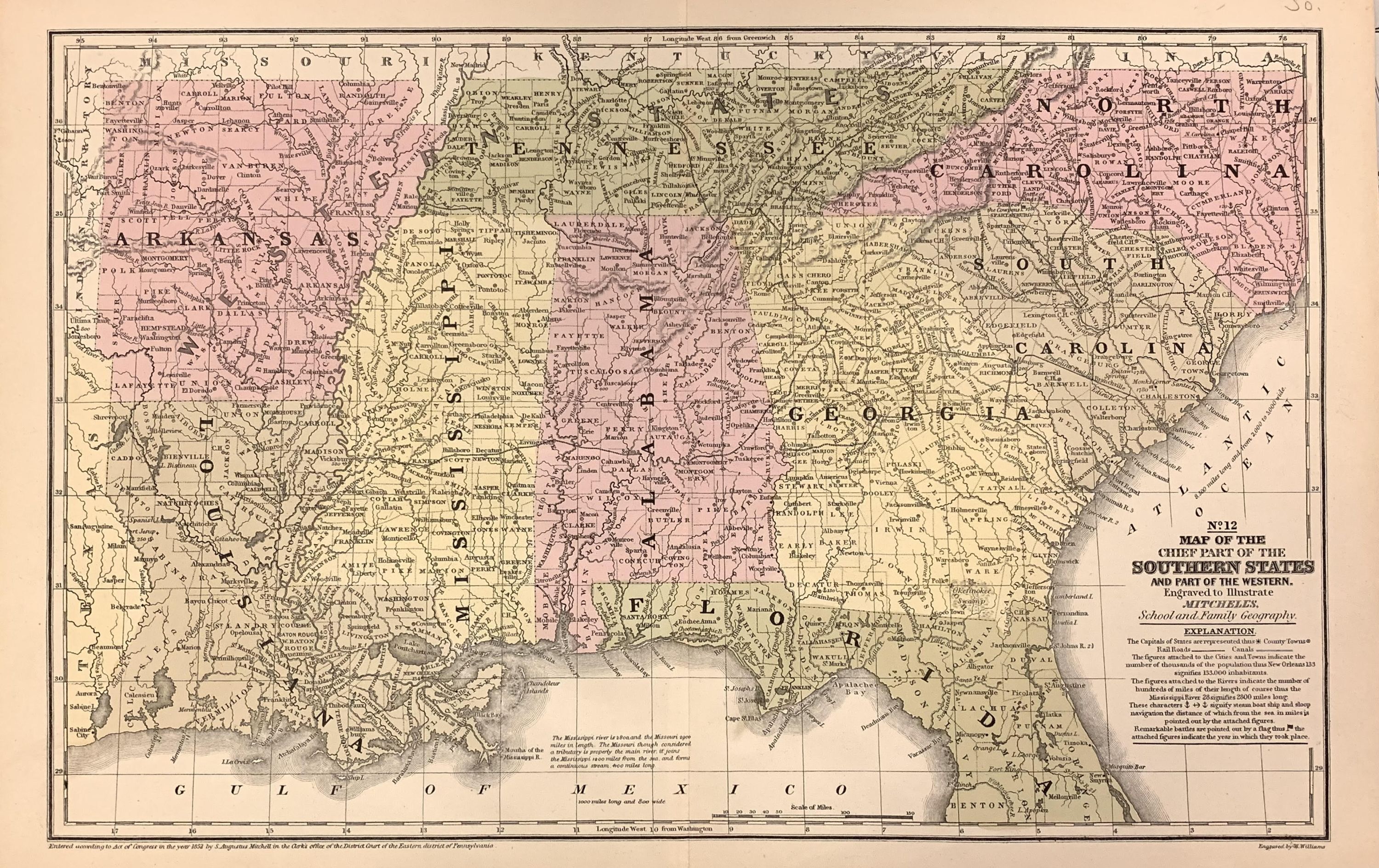Chief Bro Map Map of the Chief Part of the Southern States and Part of the Western ...