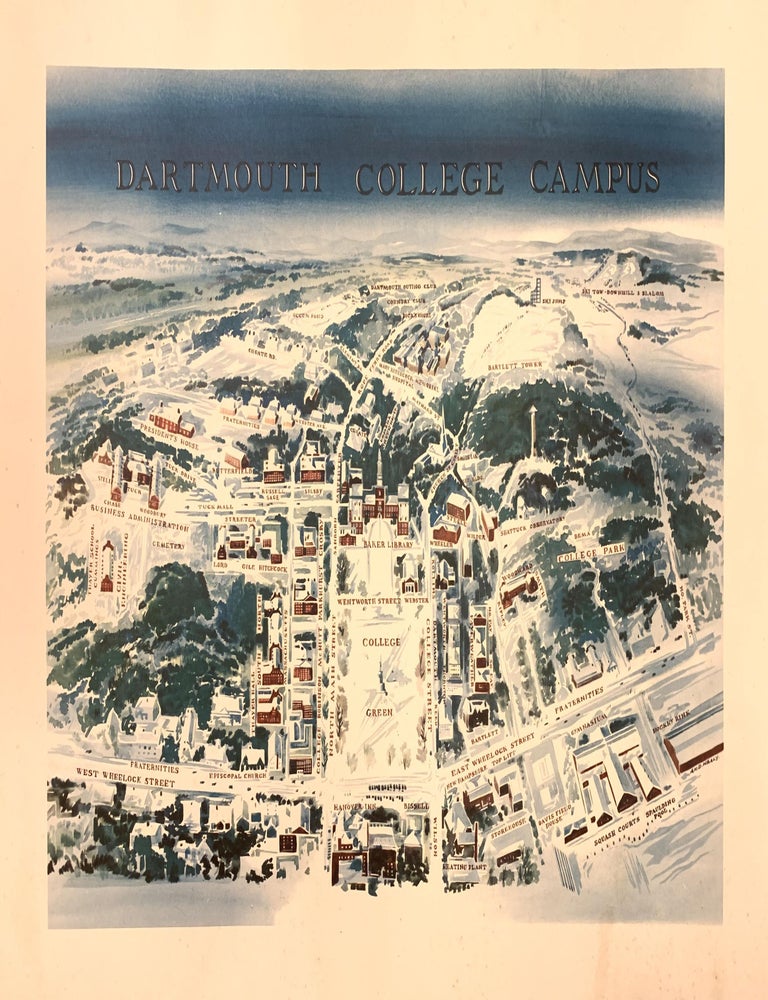Item #322921 Dartmouth College Campus; Bird's-eye view of Dartmouth College Campus. Arthur Kelly David HEALY.