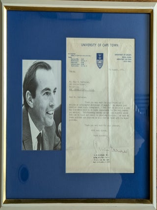 Item #323466 Typed Letter Signed. Christiaan BARNARD