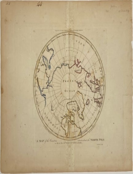 Item #324316 A Map of the Countries situated about the North Pole as far as the 50th Degree of North Latitude. Mathew CAREY.
