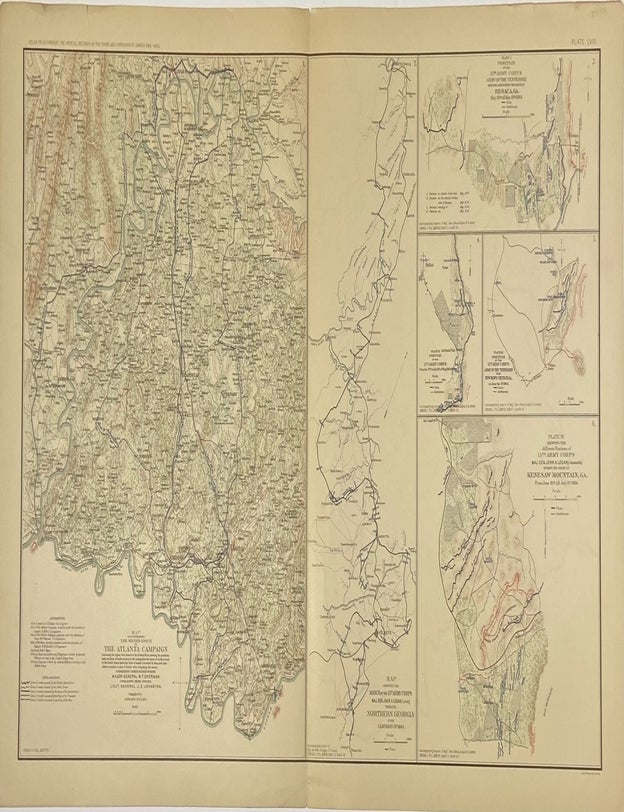Item #324775 Map Illustrating the Second Epoch of the Atlanta Campaign. Julius BIEN.