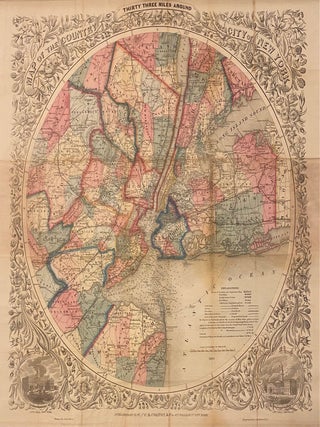 Item #326161 Map of the Country Thirty Three Miles Around the City of New York. COLTON, G. W....