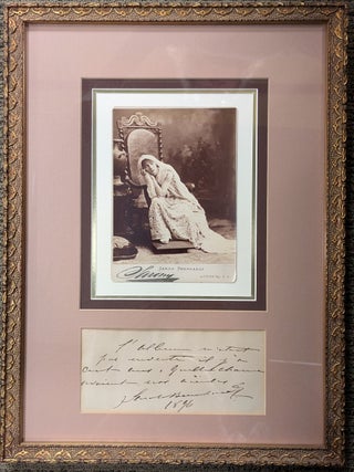 Item #326944 Autographed Letter Signed, Sarah Bernhardt. Sarah BERNHARDT