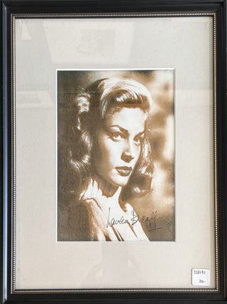 Item #328290 Framed Signed Photograph. Lauren BACALL