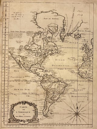 Item #328336 Carte de l'Amerique et Des Mers Voisines. Jacques Nicolas BELLIN
