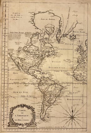 Item #328336 Carte de l'Amerique et Des Mers Voisines. Jacques Nicolas BELLIN