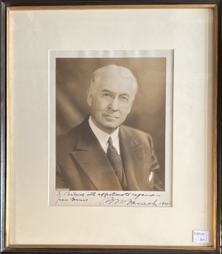 Item #328414 Signed and Inscribed Portrait Photograph of Bernard M. Baruch. Bernard M. BARUCH