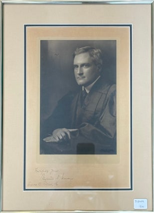 Item #328469 Inscription from Benjamin Cardozo to Leopold B. Pollak framed with Portrait...