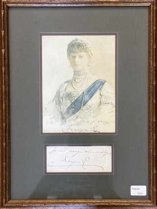 Item #328501 Clipped inscription from Mark of Teck, Queen of England. Queen of England MARY