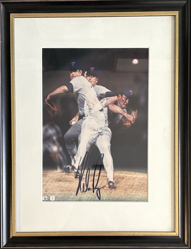 Item #328511 Signed Freeze Frame Color Photograph of Nolan Ryan. Nolan RYAN.