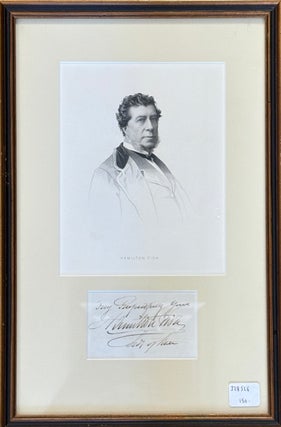 Item #328526 Clipped Autograph of Hamilton Fish. Hamilton FISH
