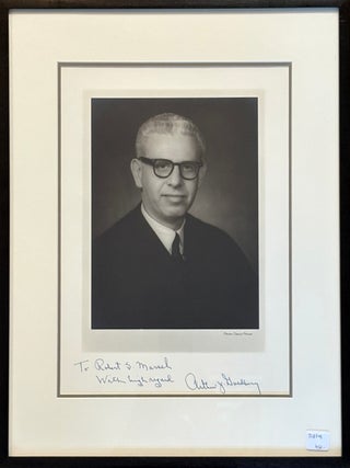 Item #328545 Inscribed Portrait Photograph of Supreme Court Justice Arthur J. Goldberg. Arthur J....