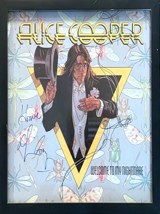 Item #328675 Signed Album Cover of Alice Cooper's Welcome to My Nightmare. Alice COOPER
