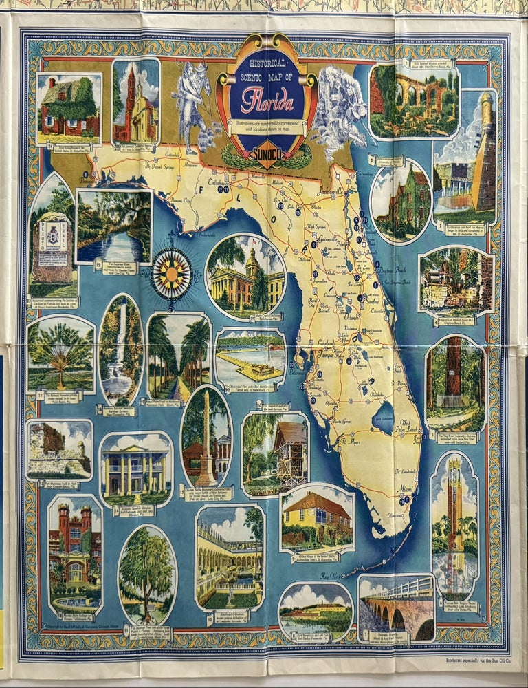Item #328694 Florida / Historical Scenic Map of Florida. RAND MCNALLY, CO.