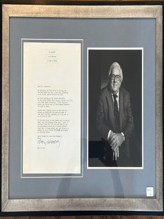 Item #328713 Signed Personal Letter from Ray Bradbury framed with Portrait Photograph. Ray BRADBURY