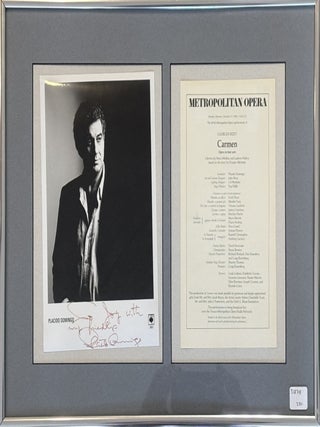 Item #328718 Inscribed Publicity Photo of Placido Domingo. Placido DOMINGO