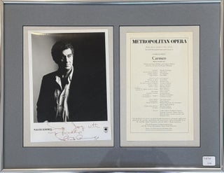 Item #328718 Inscribed Publicity Photo of Placido Domingo. Placido DOMINGO