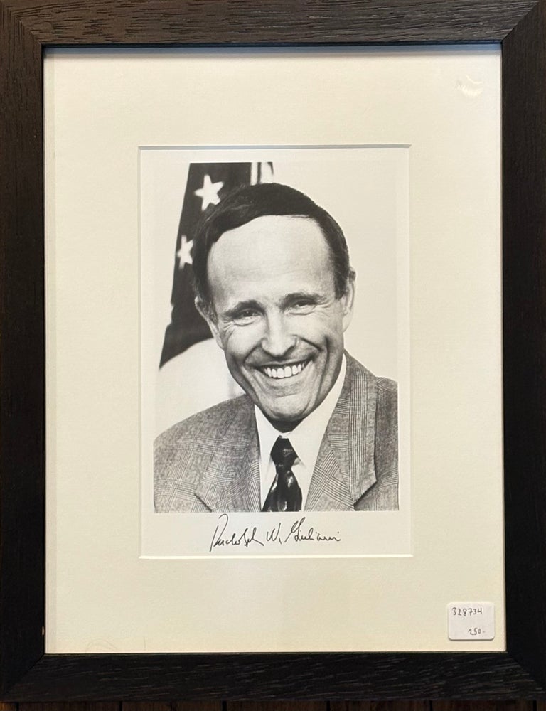 Item #328734 Autographs Portrait Photograph of Rudolph (Rudy) Giuliani. Rudolph GIULIANI.