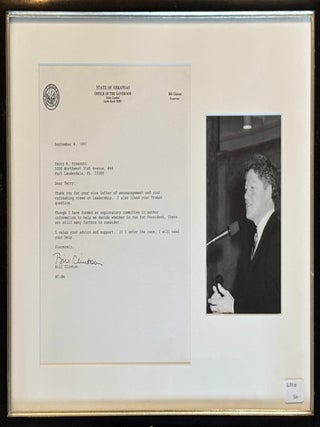 Item #328810 Signed Letter from Bill Clinton, Governor of Arkansas. Bill CLINTON