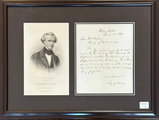 Item #328940 Autographed Signed Letter from Simon Cameron. Simon CAMERON