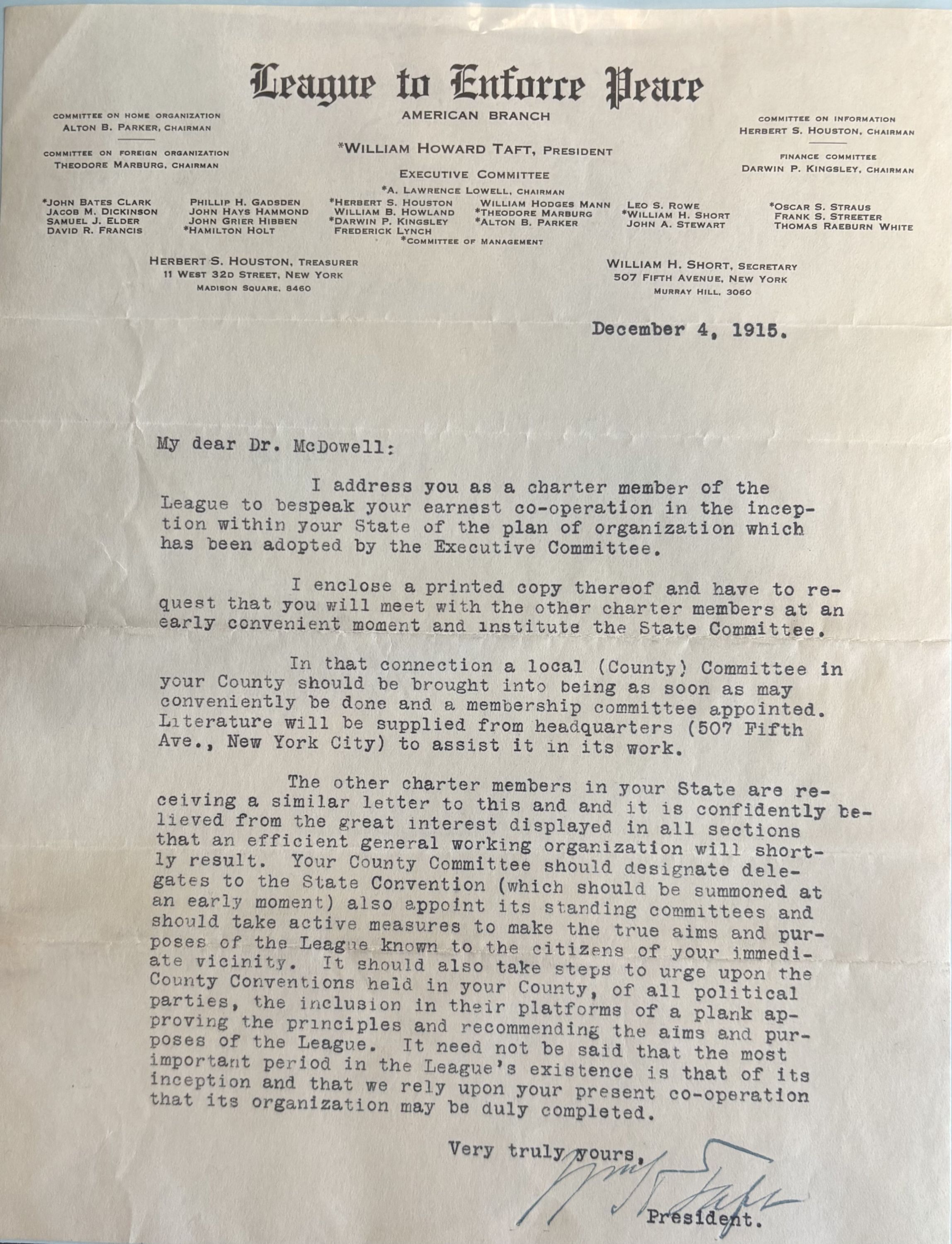Signed Typed Letter, William Howard Taft | William Howard TAFT