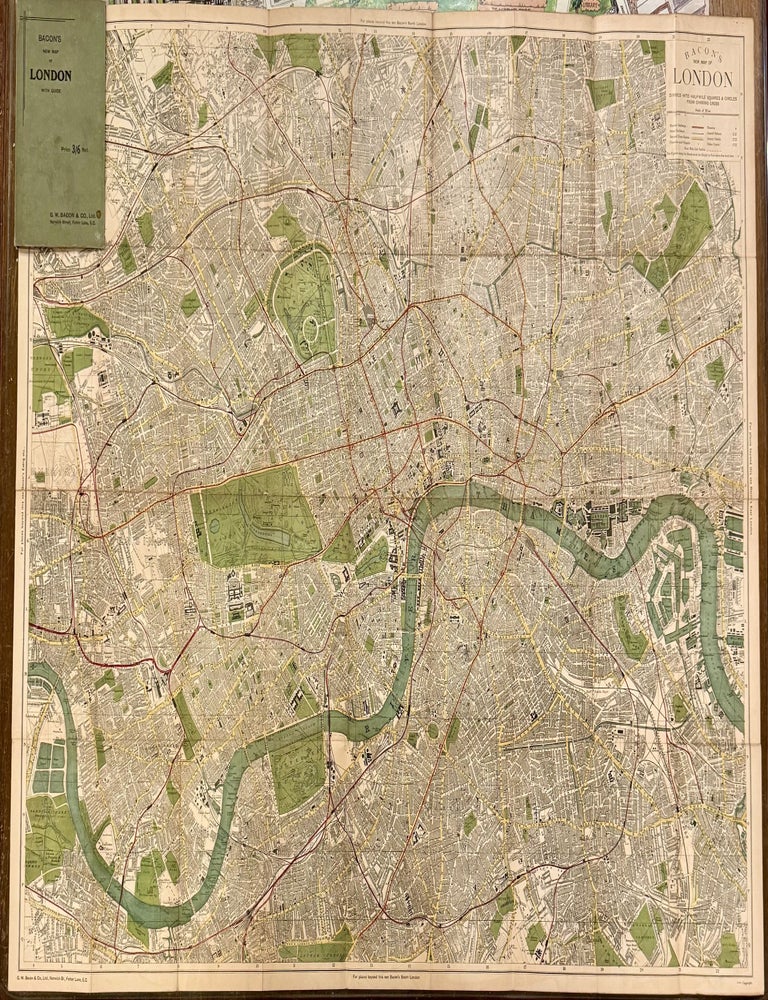 Item #329205 Bacon's New Map of London with Guide. George Washington BACON.