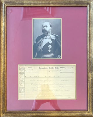Item #329223 Signed German Telegran. King Edward VII