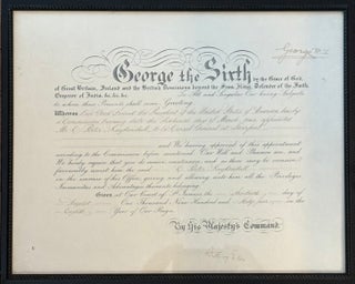Item #329247 Document Signed. King George VI, Anthony Eden