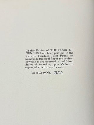 The Book of Genesis, Now Printed in the Authorized Edition