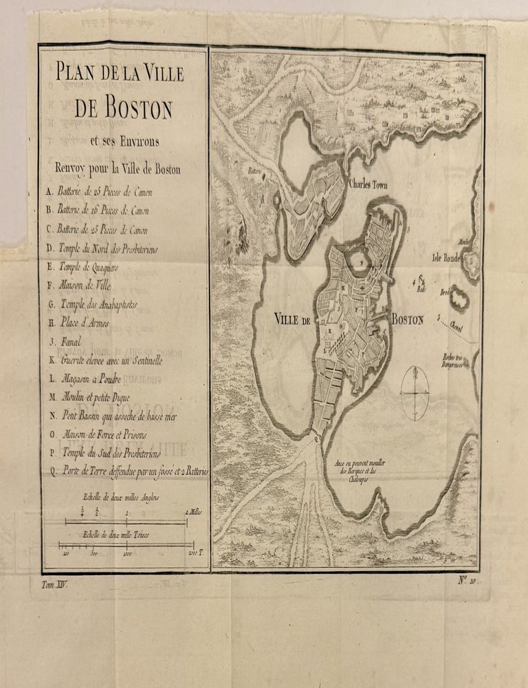 Item #329483 Plan De La Ville de Boston. Jacques Nicolas BELLIN.