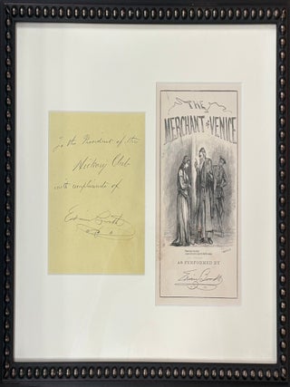 Item #329484 Autographed Signed Note. Edwin BOOTH