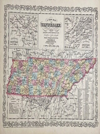 Item #329551 A New Map of Tennessee with its Roads & Distances. Charles DESILVER