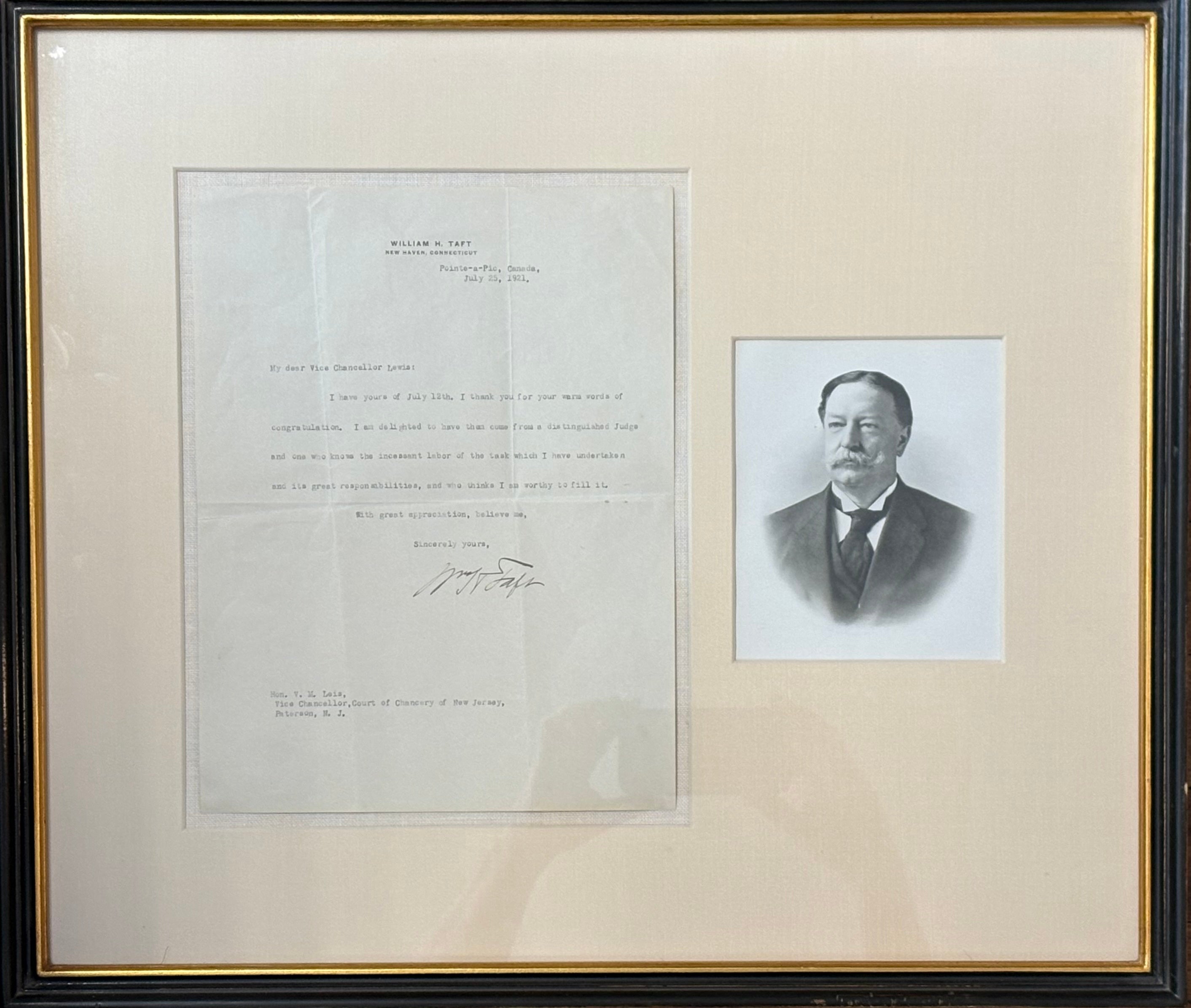 Typed Letter Signed | William Howard TAFT