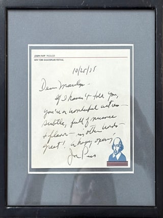 Item #329743 Autographed Letter Signed. Joseph PAPP