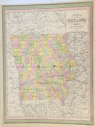 Item #329853 A New Map of the State of Iowa. COWPERTHWAIT THOMAS, Co