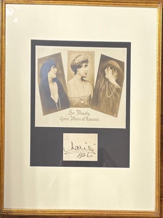 Item #329858 Signed Card. QUEEN MARIE OF ROMANIA