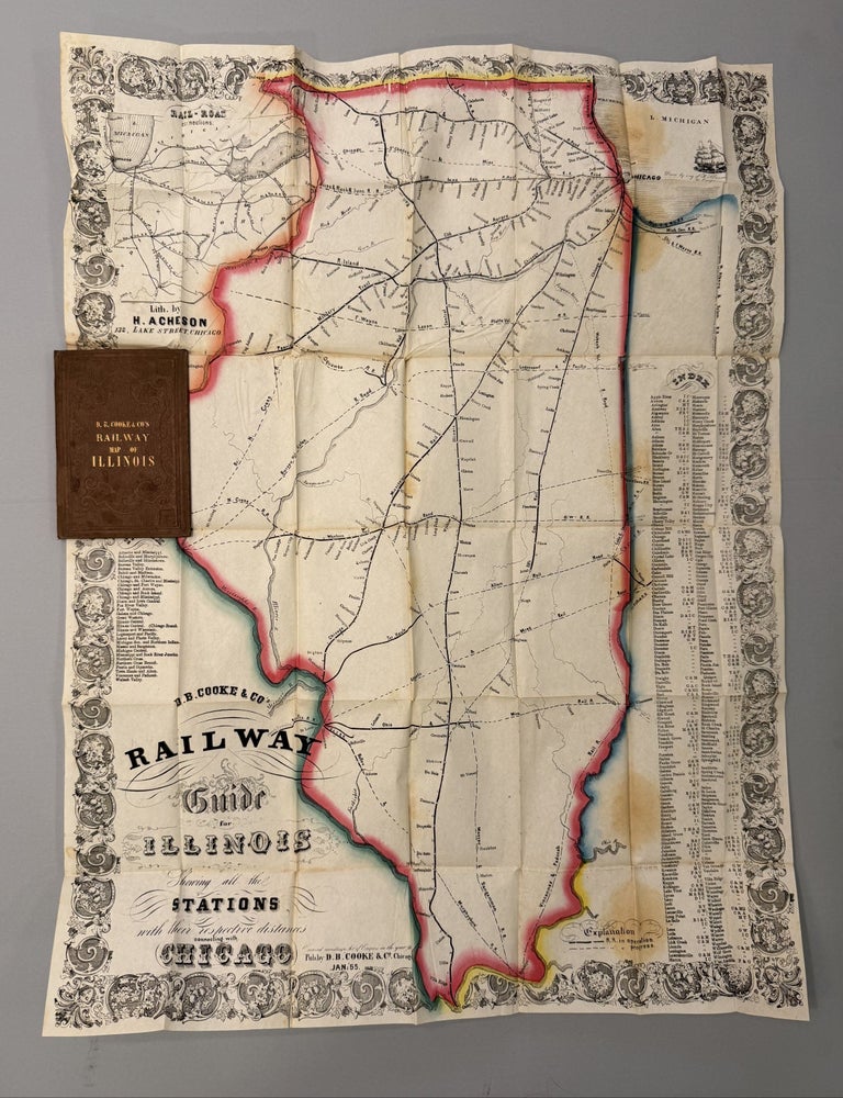 Item #329939 Railway Guide for Illinois. Shewing all the Stations with their Respective Distances Connecting with Chicago. Henry ACHESON.