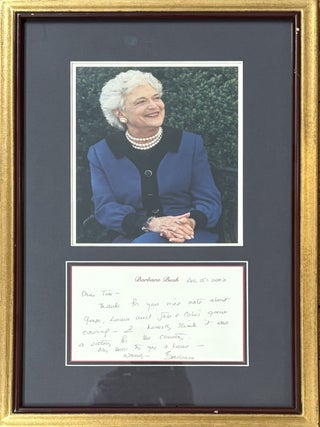 Item #331232 Autographed Signed Letter on Personal Stationary. Barbara BUSH