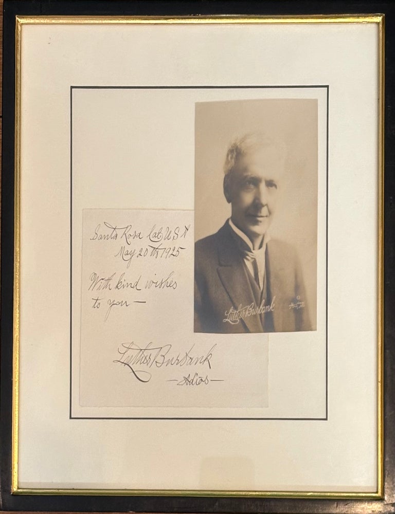 Item #331407 Autographed Note Signed. Luther BURBANK.