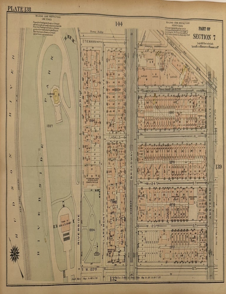 Item #332593 Plate 138 and Plate 139, Part of Section 7 [Morningside Heights]. George W. BROMLEY, Walter S. BROMLEY.