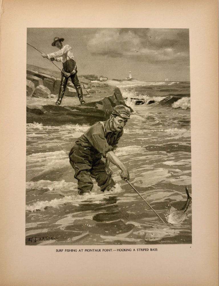 Item #332825 Surf Fishing at Montauk Point. -- Hooking a Striped Bass. Henry Sumner WATSON.