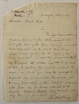 Item #333518 Autograph Letter, signed to Commodore David Porter. George BRADBURY