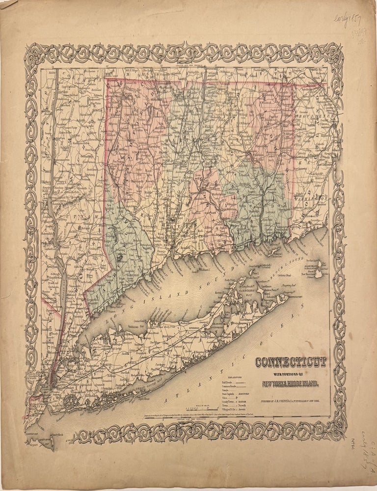 Item #333847 Connecticut with Portions of New York & Rhode Island. J. H COLTON.