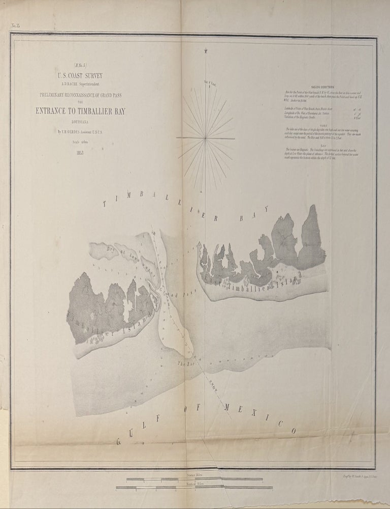 Item #334441 Entrance to the Timballier Bay, Louisiana; Preliminary Reconnaissance of Grand Pass. F. H. GERDES, U S. COAST SURVEY.