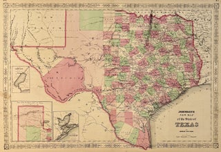 Item #334444 Johnson's New Map of the State of Texas. JOHNSON, WARD